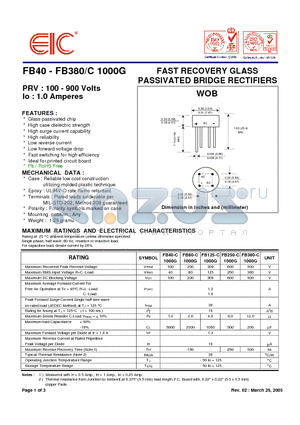 FB250-C1000G datasheet - FAST RECOVERY GLASS