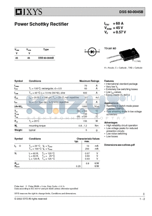 DSS60-0045B datasheet - Power Schottky Rectifier