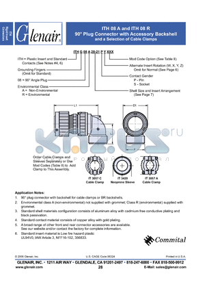 ITGG08A18PW datasheet - 90` Plug Connector with Accessory Backshell