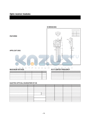 KSM-604LN datasheet - Optic receiver modules