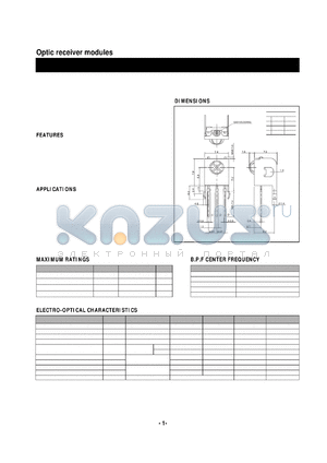 KSM-604SM2 datasheet - Optic receiver modules