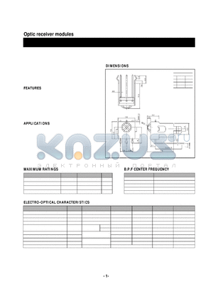 KSM-604TH2 datasheet - Optic receiver modules