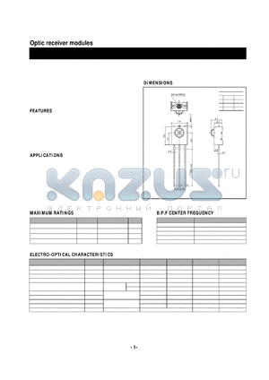 KSM-702LM datasheet - Optic receiver modules