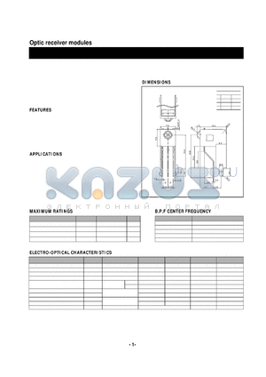 KSM-703LU datasheet - Optic receiver modules