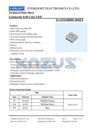 61-13-S3GHBHC-B04-ET datasheet - Luminosity Full Color LED