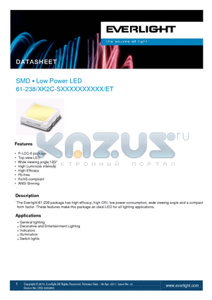 61-238XK2C-SXXXXXXXXXX-ET datasheet - Low Power LED