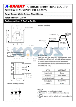 61-23SWC datasheet - Power Sunset White Surface Mount Device