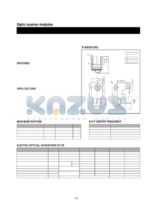 KSM-712TC5 datasheet - Optic receiver modules