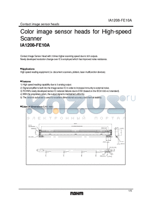 IA1208-FE10A datasheet - Color image sensor heads for High-speed Scanner