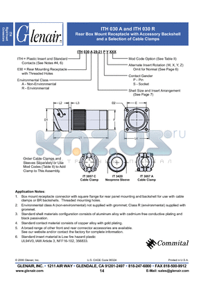 ITH030A28PY datasheet - Rear Box Mount Receptacle with Accessory Backshell