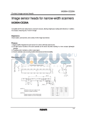 IA3004-CE20A datasheet - Image sensor heads for narrow-width scanners