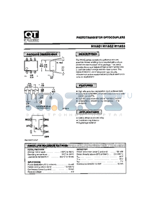 H11AG1 datasheet - PHOTOTRANSISTOR OPTOCOUPLERS