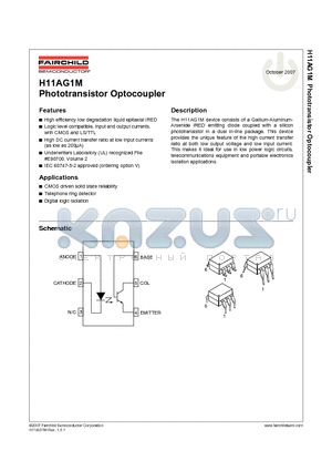 H11AG1M datasheet - Phototransistor Optocoupler