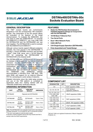 DSTINIS400_08 datasheet - Sockets Evaluation Board