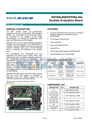 DSTINIS400 datasheet - Sockets Evaluation Board