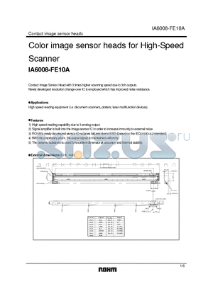 IA6008-FE10A datasheet - Color image sensor heads for High-Speed