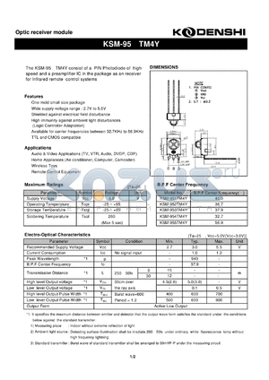 KSM-951TM4Y datasheet - Optic receiver module