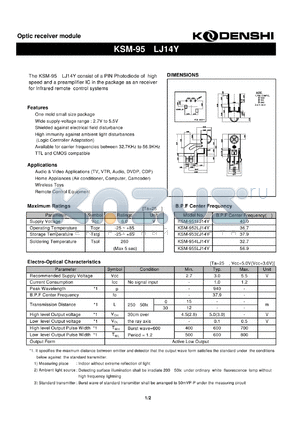 KSM-952LJ14Y datasheet - Optic receiver module