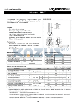 KSM-953TM4Y datasheet - Optic receiver module