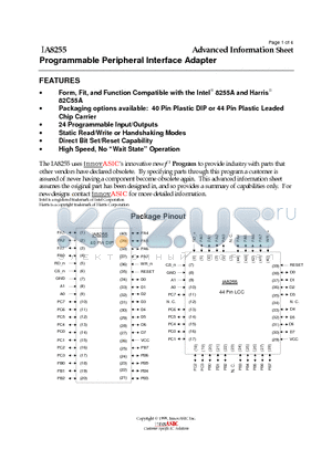 IA8255-PLC44C datasheet - Programmable Peripheral Interface Adapter