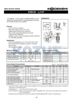 KSM-955LJ14Y datasheet - Optic receiver module