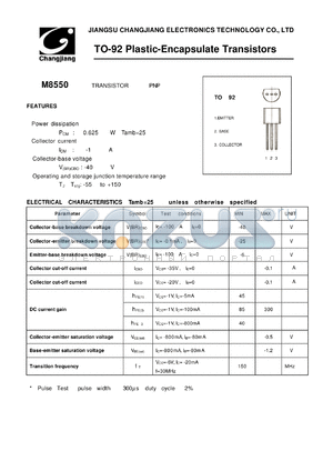 M8550-TO-92 datasheet - TRANSISTOR  PNP 