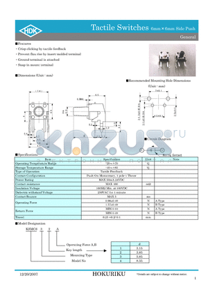 KSMC632A datasheet - Tactile Switches