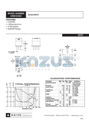 DSW22206 datasheet - Switch DP2T