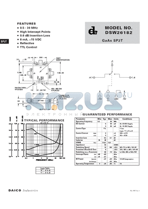 DSW26182 datasheet - GaAs SP2T