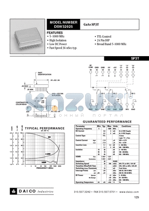 DSW32025 datasheet - GaAs SP3T