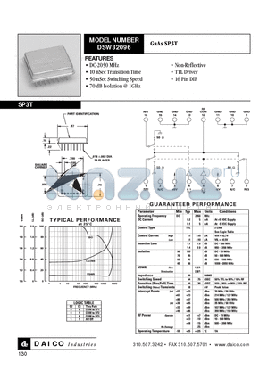 DSW32096 datasheet - GaAs SP3T