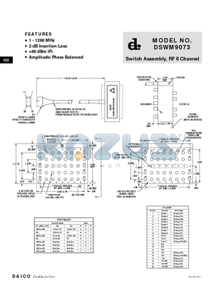 DSWM9073 datasheet - Switch Assembly, RF 8 Channel