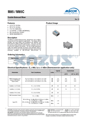 M85C datasheet - Double-Balanced Mixer