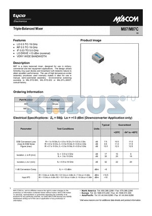 M87 datasheet - Triple-Balanced Mixer