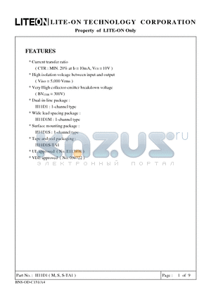 H11D1M datasheet - Property of Lite-On Only