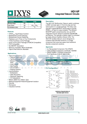 IAD110PTR datasheet - Integrated Telecom Circuits