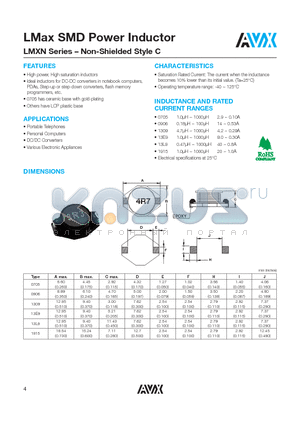 LMXN1309NR04CTAS datasheet - LMax SMD Power Inductor