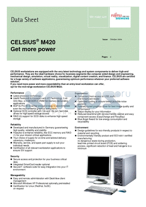 DS_CELSIUS_M420 datasheet - CELSIUS M420 Get more power