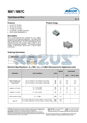 M87 datasheet - Triple-Balanced Mixer