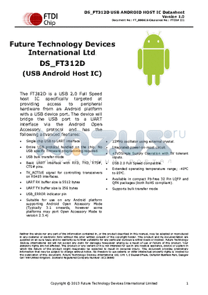 DS_FT312D datasheet - Future Technology Devices International Ltd.