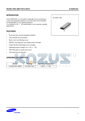 DS_S1A0291X01 datasheet - PB/REC PRE AMP FOR 2 DECK