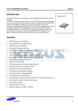 DS_S5T8702 datasheet - FEEX ALPHANUMERIC DECODER II