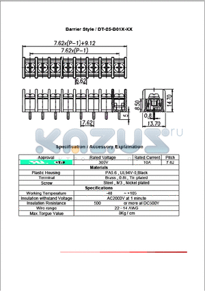 DT-25-B01X-XX datasheet - Barrier Style/DT-25-B01X-XX