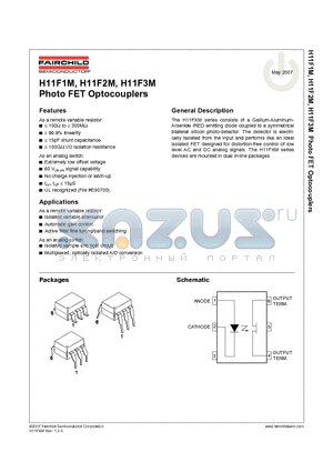 H11F1SR2VM datasheet - Photo FET Optocouplers