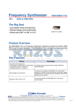 KSN-3080A-119 datasheet - Frequency Synthesizer