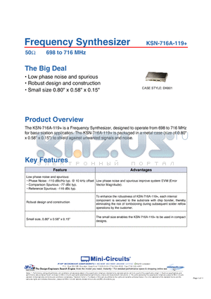 KSN-716A-119 datasheet - Frequency Synthesizer