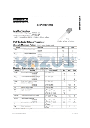 KSP8598 datasheet - Amplifier Transistor
