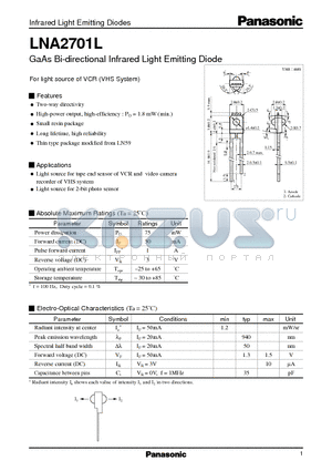 LN159 datasheet - GaAs Bi-directional Infrared Light Emitting Diode