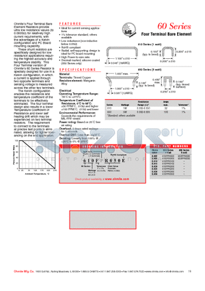 610FPR002E datasheet - Four Terminal Bare Element