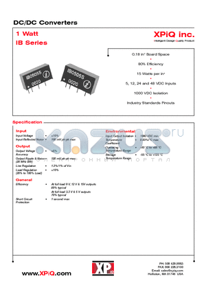 IB0515S datasheet - DC/DC Converters